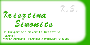 krisztina simonits business card